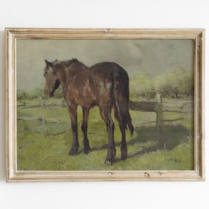 Horse Painting, Horse Print, Equestrian Painting, Equestrian Print, Farmhouse Decor, Vintage Art / P145