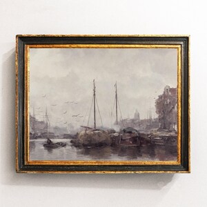 Sailboats Painting, Coastal Landscape, Seascape Painting, Nautical Decor, Seaside Print / P433