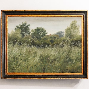 Country Landscape, Flower Fields Print, Flowers Painting, Farmhouse Decor / P54