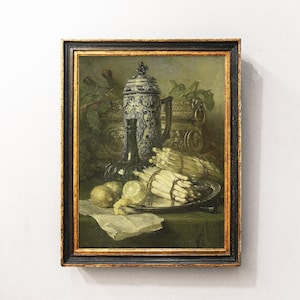 Old Vase Still Life, Vintage Still Life, Antiqie Painting, Kitchen Decor / P264
