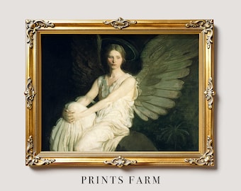 Guardian Angel Print, Christian Wall Art, Religious Decor / P827