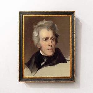 Andrew Jackson Painting, US President Print, Presidential Portrait, Vintage Portrait / P685