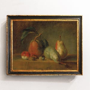 Pears Painting, Pears Still Life, Kitchen Art, Vintage Print, Home Decor / P230