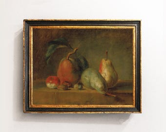 Pears Painting, Pears Still Life, Kitchen Art, Vintage Print, Home Decor / P230