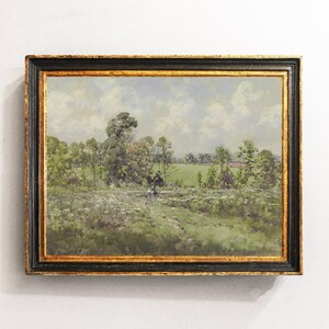 Meadow Watercolor, Country Painting, Countryside Vintage Print, Farmhouse Decor / P387