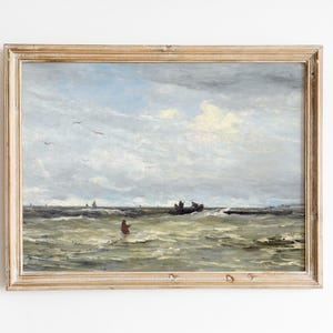 Seascape Painting, Coastal Painting, Seaside Landscape, Beach Decor / P694