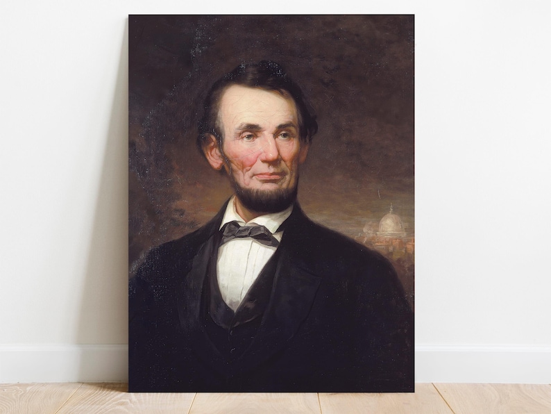 Portrait of a bearded man in a suit with a bow tie, set against a dark background. A faint structure, possibly a building, is visible in the distance.