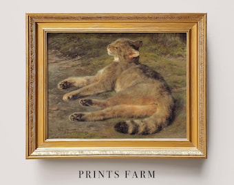 Vintage Cat Print, Pet Portrait, Animal Wall Art / P354
