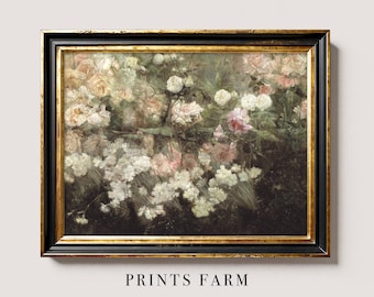 Wild Roses Print, Country Landscape, Farmhouse Decor / P343
