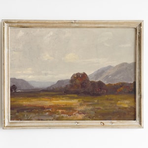 Meadow Landscape, Countryside Painting, Landscape Painting, Vintage Landscape, Home Decor / P404