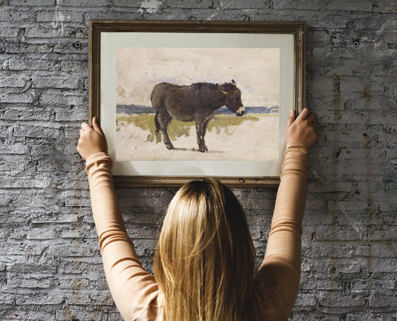 Farm Animal Painting Donkey Painting Donkey Print Donkey Study Nursery Decor P320