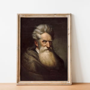 John Brown Portrait, Patriotic Painting, Vintage Portrait, Civil War Print, Mailed Print / P702