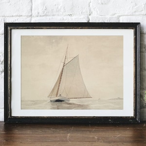 Seascape  Painting, Sailboat Painting, Sailboat Print, Nautical Print, Mailed Print / P111
