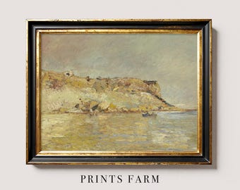 Seascape Print, Coastal Painting, Beach House Wall Art / P67