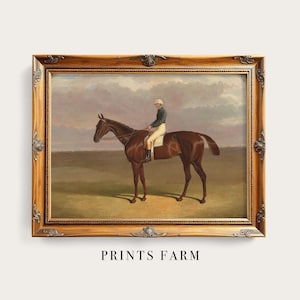 Vintage Horse Painting, Equestrian Art Print, Farmhouse Decor / P144