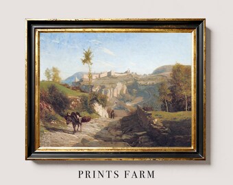Country Road Print, Cottage Painting, Country House Decor / P199