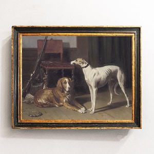 Vintage Dogs Portrait, Antique Style Print, Dog Lover Gift / P532