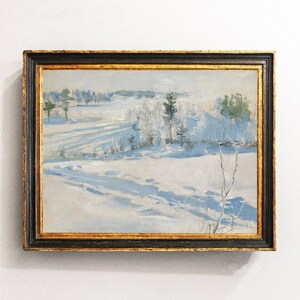 Winter Painting, Winter Landscape, Country Landscape, Snow Painting, Farmhouse Decor, Art Print / P240