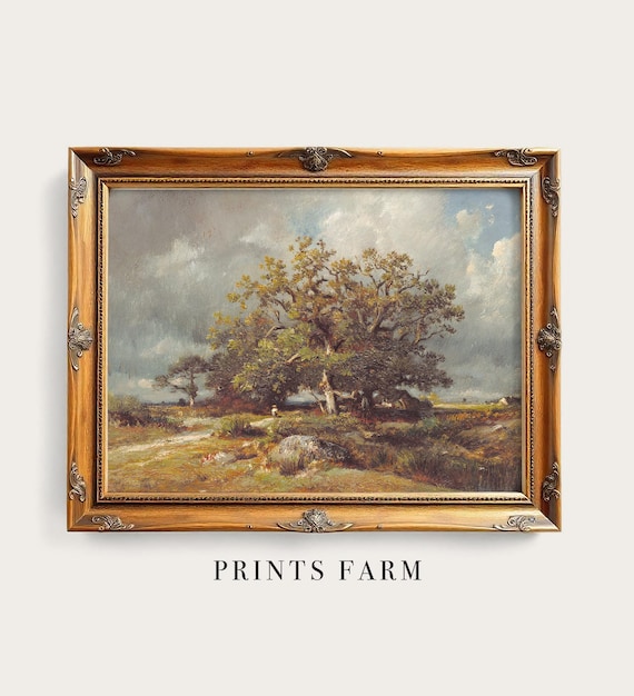 Old Oak Painting, Countryside Print / P265