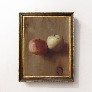 Apples Painting, Apples Still Life, Fruits Vintage Painting, Kitchen Decor, Art Print / P359