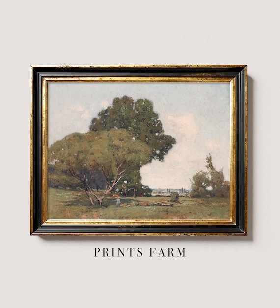 Countryside Print,  Forest Painting, Country Home Decor / P443