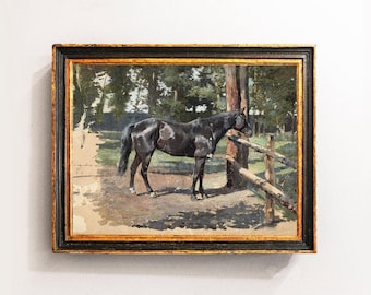 Vintage Horse Painting, Equestrian Art Print / P866