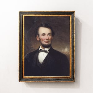 Abraham Lincoln Print, Abe Lincoln Portrait, American President Art, Vintage Art / P649