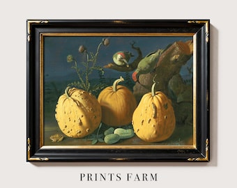 Autumn Pumpkin Print, Thanksgiving Art, Rustic Fall Decor, Farmhouse Wall Art
