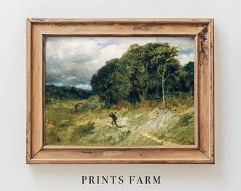 Country Landscape Print, Forest Painting, French Country Decor / P246