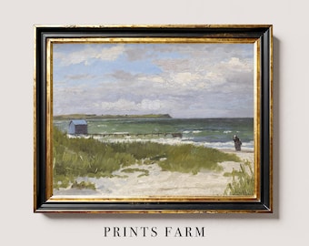 Seascape Print, Beach Landscape Art, Coastal Home Decor / P215