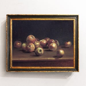 Apples Still Life, Apples Painting, Vintage Painting, Fruits Print, Fruit Still Life, Kitchen Decor / P584