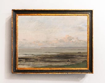 Seascape Vintage Painting, Seascape Art, Beach Wall Art, Coastal Decor, Mailed Print / P15