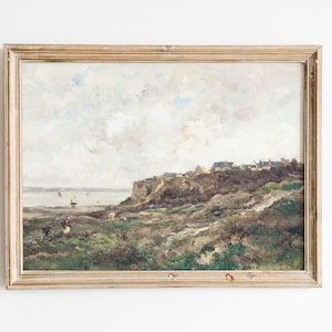 Seaside Painting, Beach Oil Painting, Mailed Print, Coastal Decor, Beach House Decor / P806