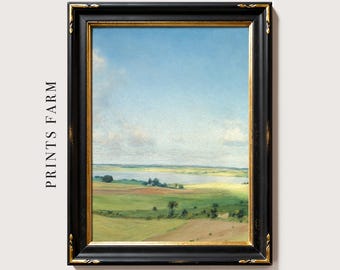 Meadow Landscape Print, Countryside Wall Art, Rustic Decor / P956