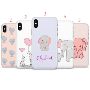 Animal Phone Case Trendy Elephants Cover for iPhone 15,14,13,12,11,XR,8+,7 Samsung A12,S20,S21,A40,A71,A51,S22 Galaxy S10e,A32,A52,A70