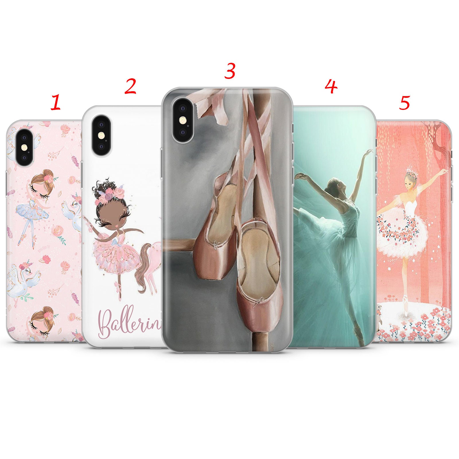 Ballet Phone Case Dancers Cover for iPhone 15,14,13,6,7,8,11