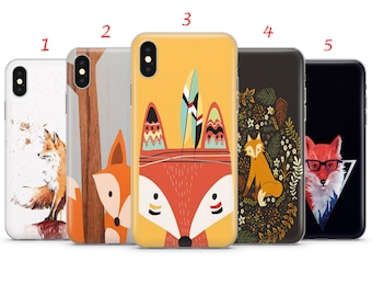 Forest Fox Phone Case, Orange Cover, Soft TPU Gel