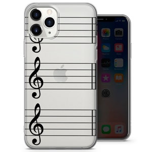 Custodia trasparente per telefono con note musicali, in morbido gel TPU. 3