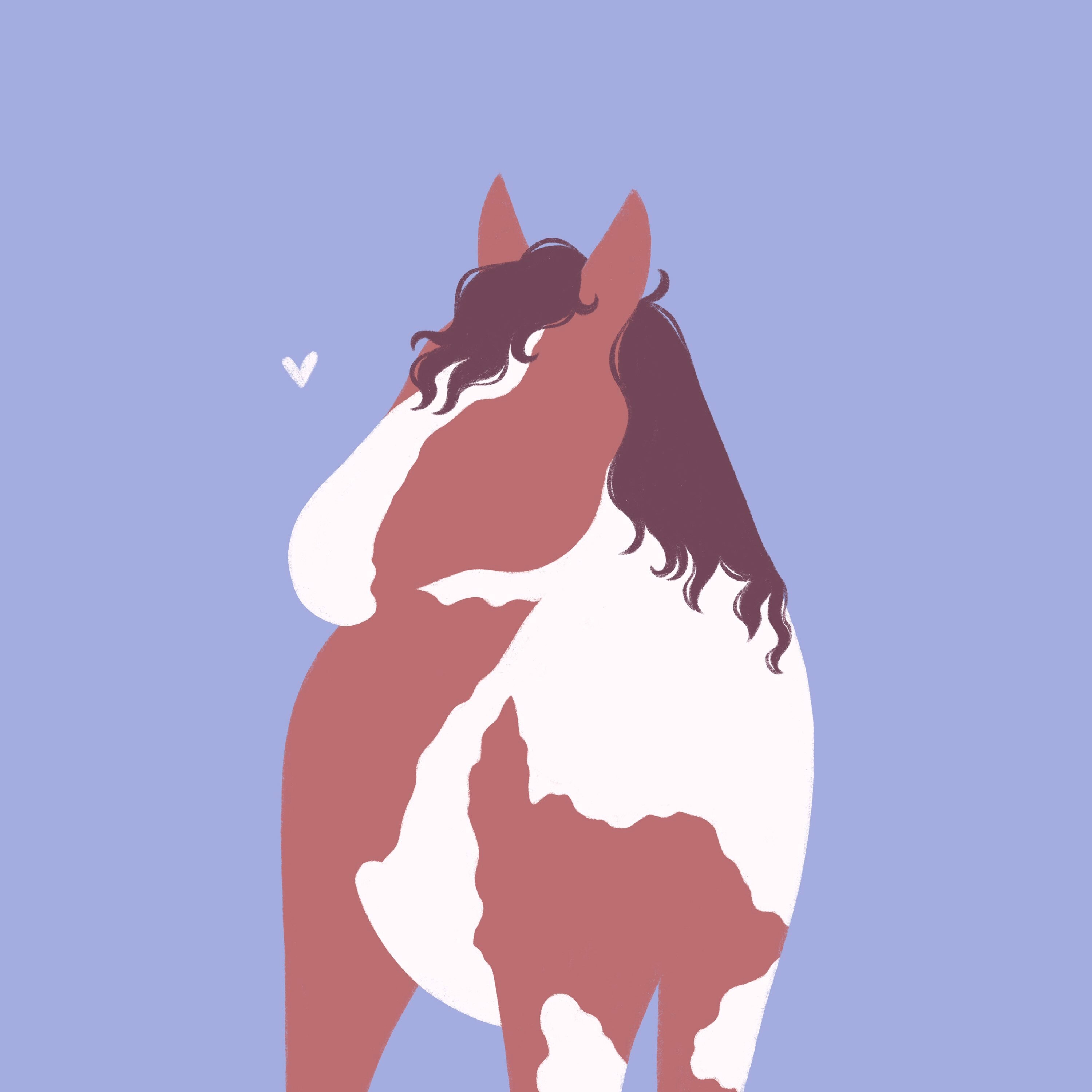Custom Horse Portrait Minimalist Faceless Illustration Etsy