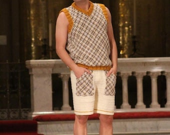 Handmade Men's Crochet Pull-over Sweater Vest