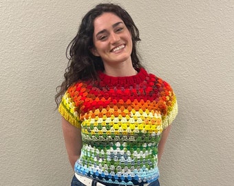 Handmade Crochet Cropped Tee