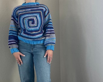 Handmade Crochet Spiral Pull-over Sweater