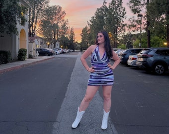 Handmade Crochet Halter Backless Dress