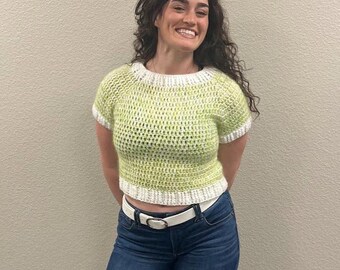 Handmade Crochet Cropped Tee