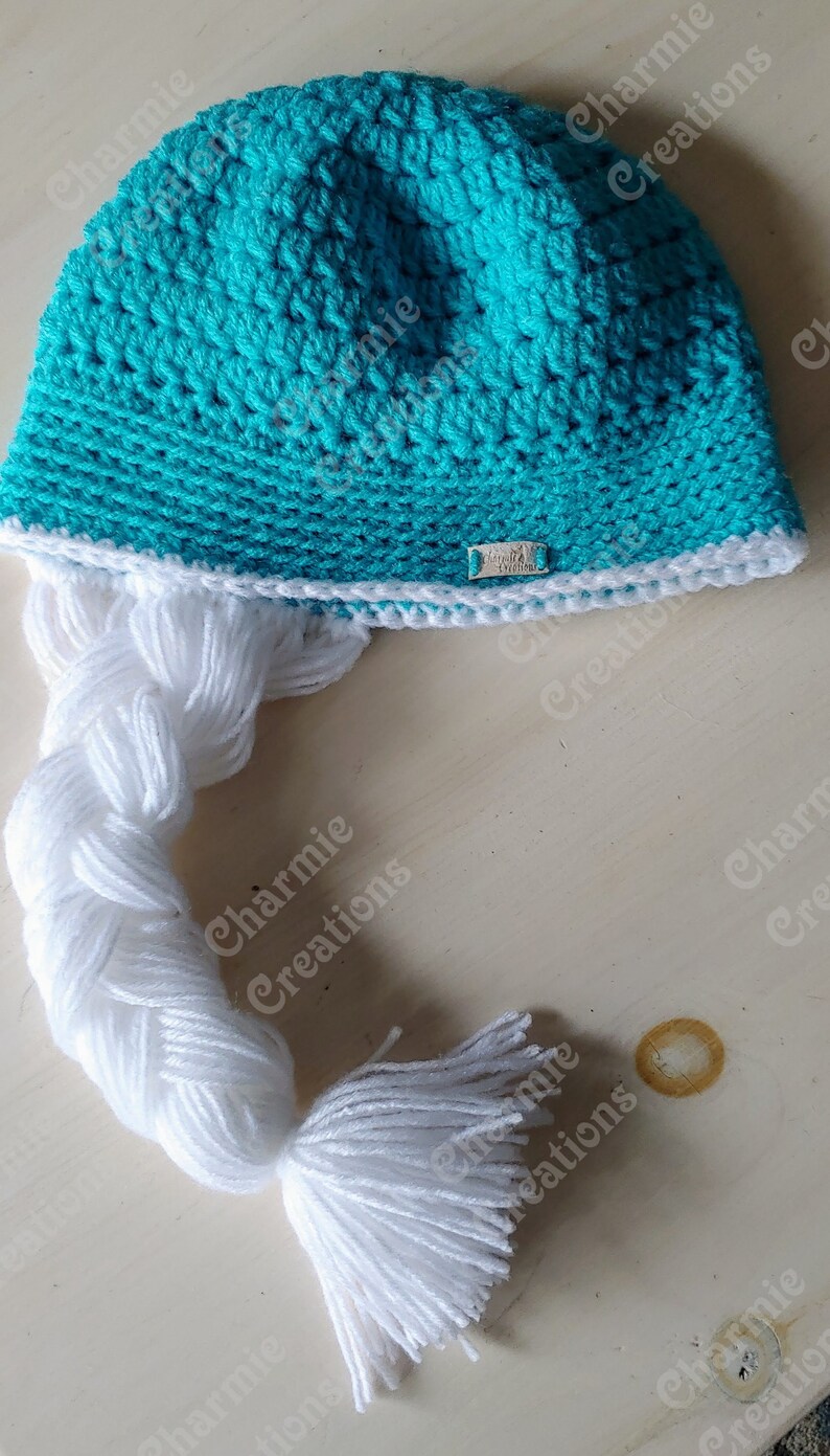 sold individually or as same size pairs Anna and Elsa inspired beanies