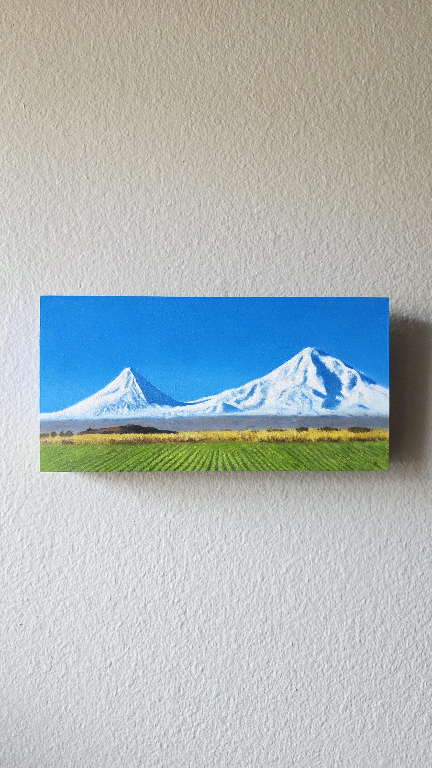 Armenian Art | Original Armenian Mount Ararat Oil Painting on Cradled Wood Panel | Ready to Hang Wall Art | Landscape Art | Armenian Artist