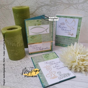 Communion, confirmation, baptism - card with freely selectable symbols and texts