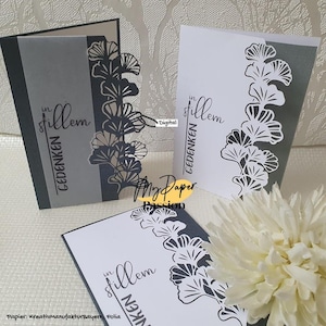 Ginkgo cut mourning card