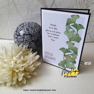 Carte de deuil Ginkgo - imprimée