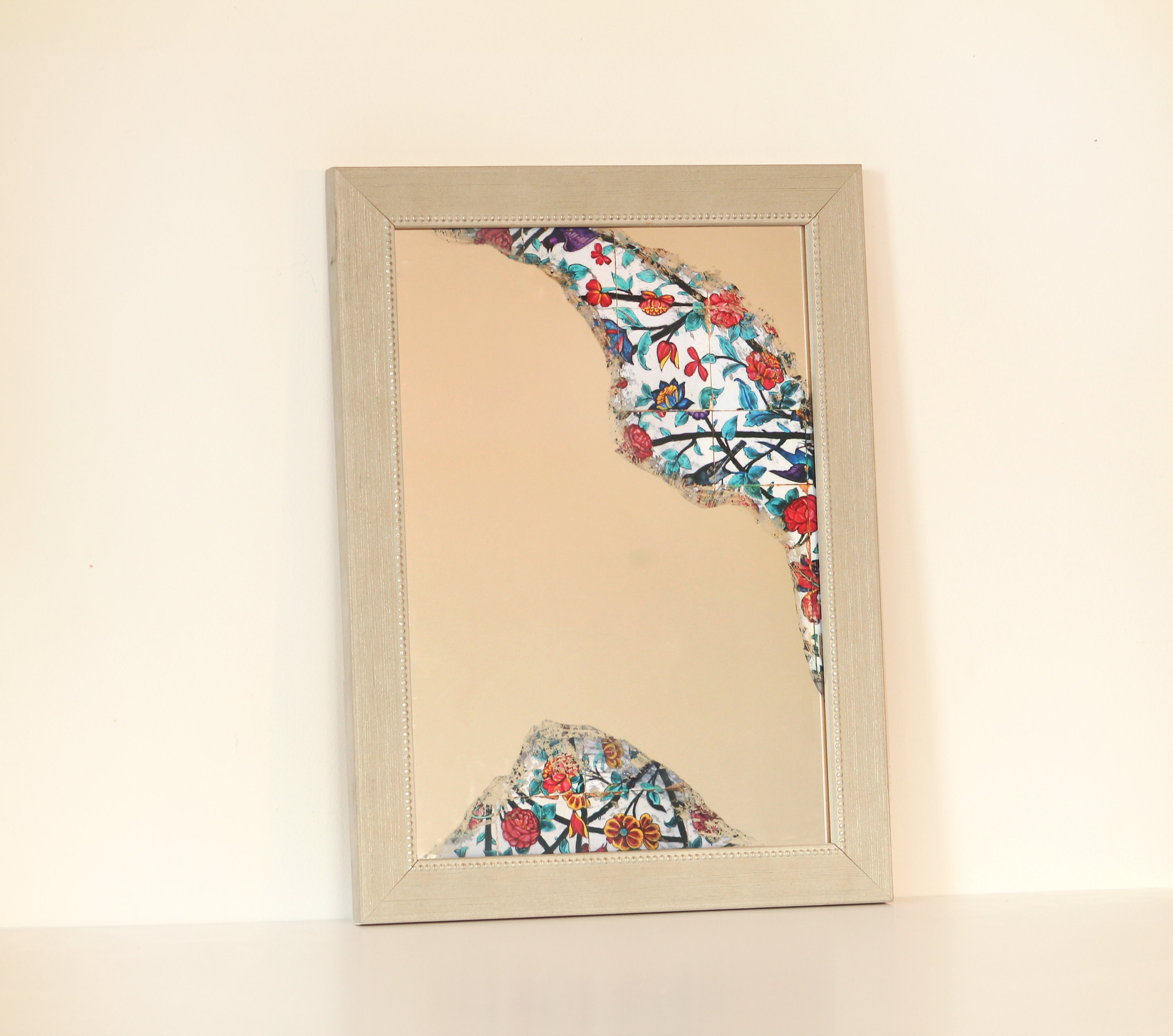 Miroir Mural Rectangulaire, Miroir Décoratif Fait à La Main, Motifs Perses